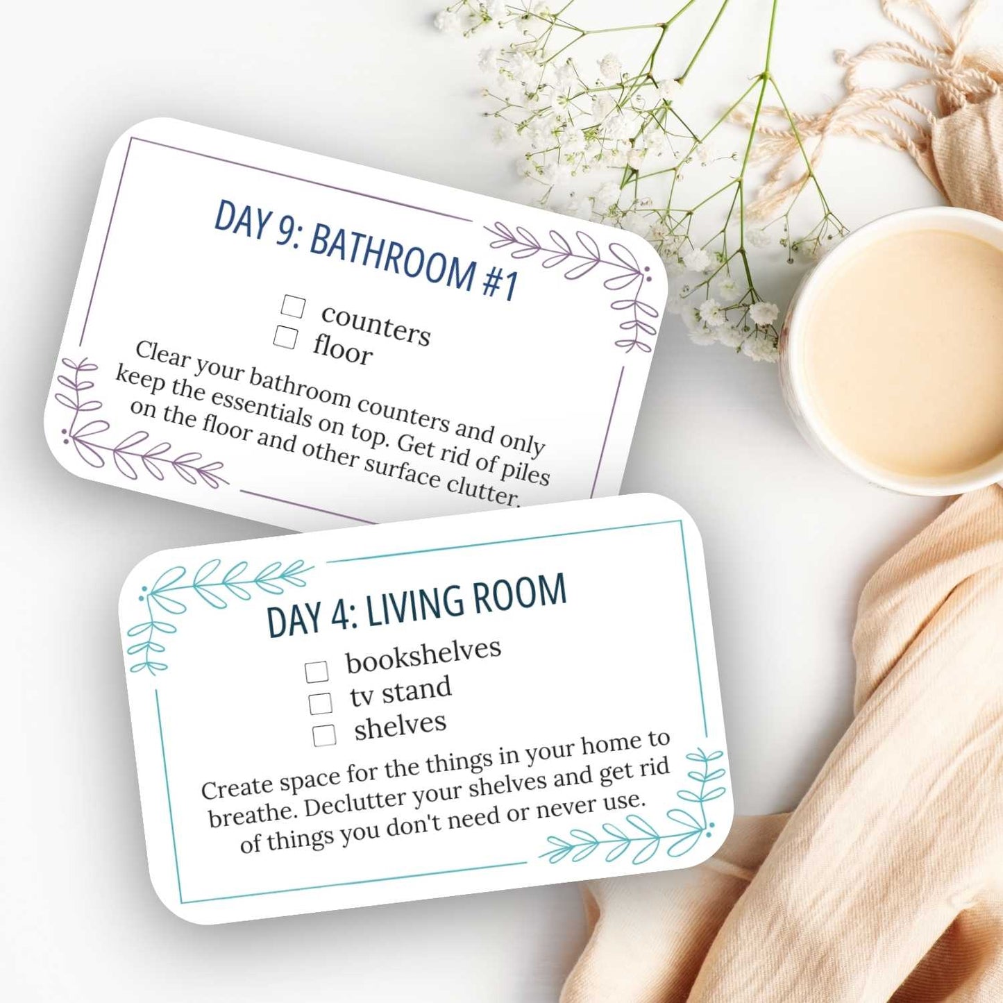 Decluttering Challenge Cards