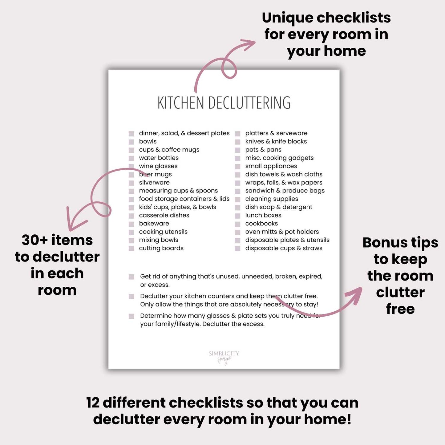 Complete Home Decluttering Checklists