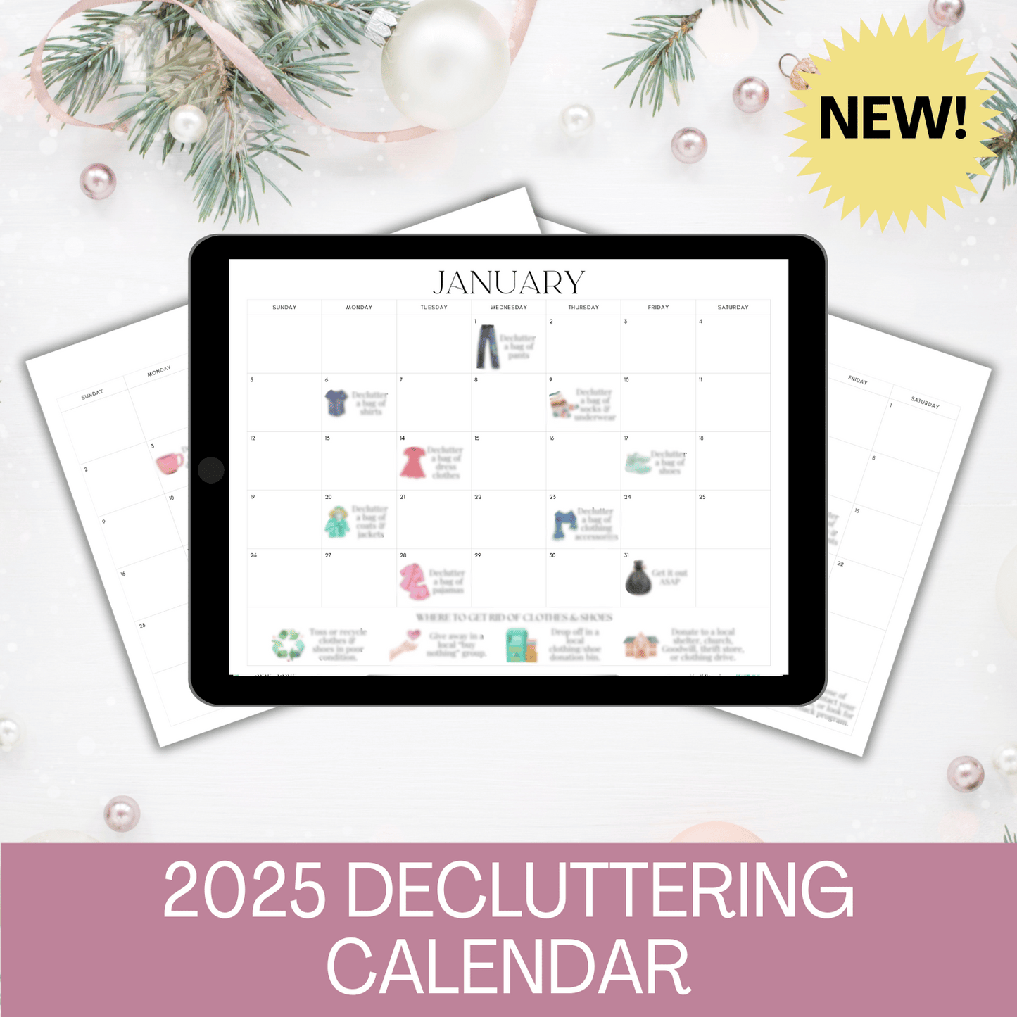 2025 Decluttering Calendar