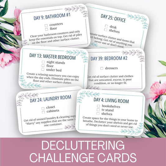 Decluttering Challenge Cards